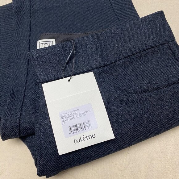 NWT Toteme Novara Tailored Structure Black Trousers With Shaped Leg XS - Picture 2 of 13